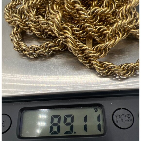 Monet 56" 6.25mm Chunky Chain Twisted Rope Necklace Gold Tone Classic - Picture 7 of 8